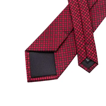 Rdeča Plaids Preveri, Vezi za Moške Neckties Handkerchief zapestne gumbe, na Novo določiti Oblikovalec Poroko Business Casual Stranka Mens Vezi C-704