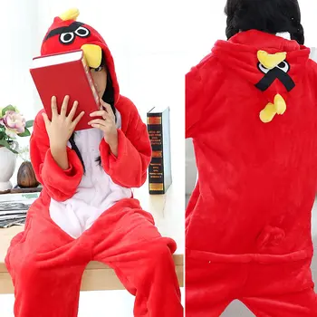 Rdeča Ptica Jumpsuit Živali Anime Cosplay Kostume, Obleke, Fantje/Dekleta Otroke/odrasle Osebe Oblačila noč Čarovnic Dan Otrok Darilo