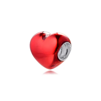 Rdeče Srce Oblikovan Čar za Zapestnice 2021 Žensk na Debelo Kroglice Nov Prihod DIY S925 Sterling Srebrni Obesek