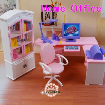 Resnično princesa urad za barbie 1/6 bjd lutka pribor predal pisalne potrebščine za tiskanje naprava lučka hišo, pohištvo, igrače darilo