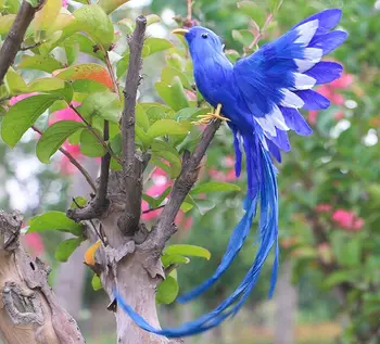 Resnično življenje igrača za ptice modro perje ptic o 28x20cm širi krila živo ptico model obrt vrt Dekoracijo rekviziti h0978