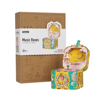 Robotime DIY Ples Balerina Lesene Vrtljiv Music Box Ročno izdelana Darila Za Otroke Punco AMD52