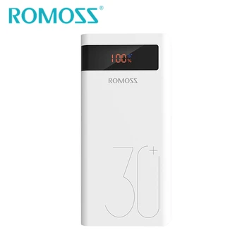 ROMOSS Moči Banke 30000mAh 18W QC3.0 Rezervno Napajanje Podporo USB Tip-c dvosmerni Hitro Polnjenje 3.0 + LED Zaslon