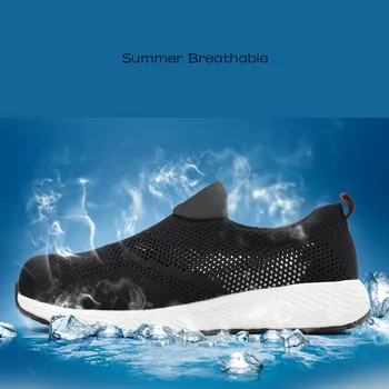 ROXDIA blagovne znamke poletje lahke jeklene kapice moški ženske delo in varnost škornji dihanje moški ženski čevlji plus velikost 36-46 RXM120