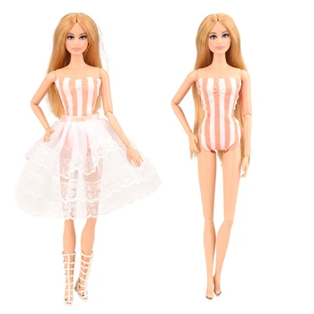 Ročno izdelan modni 8 Predmetov/set Lutka Dodatki = 3 Igrače Obleko Naključno +3 Lutka Čevlji + 2 Pripomoček Za Barbie Igre DIY Dekle' Darilo