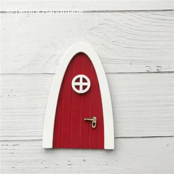 Ročno Izdelani Rdeči Arch Pravljice vrata super darilo za Otroka miniaturni Božič ELF zobna vila vrata Nastavite Prah Dobrodošli Mat Noge Tiskalnik