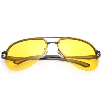 Rumena Leča Novi Pilot sončna Očala, Moški, Nočna Vožnja Očala Človek Polarizirana sončna Očala UV400 Zaščito Nočno Vizijo Očala 343