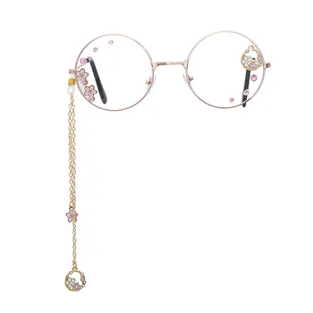 Sakura venec obesek očala Japonski dekle srce Joker Krog okvir Lolita dekorativni očala