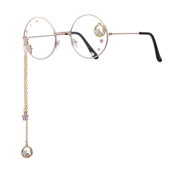 Sakura venec obesek očala Japonski dekle srce Joker Krog okvir Lolita dekorativni očala