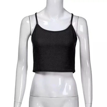 Seksi tank zgornji del ženske take off ramenih T-shirt 2020 poletje barva priložnostne obreži zgoraj