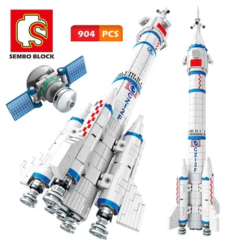 SEMBO CZ-2F Nosilno Raketo Gradnik Vesoljsko Tehnične vesoljsko Ladjo Model Igrače Ustvarjalca Opeke Astronavt Otroci Igrače Fant Darila