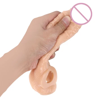 Sex Igrače Za Moške Moški Gay Igrača Razširitev Realističen Penis Kondom, Penis Rokav Extender Širitve Kurac Enlarger Tulec Zamudo