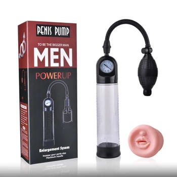 Silikonski Penis Črpalka Enlarger Extender Razvijalec Strecher Vakuumske Erekcijo z Ura Moška Masturbacija Adult Sex Igračke za Moške