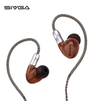 SIVGA SW001 Lesenih Hi-fi Slušalke Zaslon 2 Enota Uravnotežen Armature Čepkov Slušalka z mikrofonom