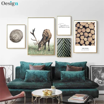 Skandinavske plakat Skandinavski slog jelena lesa wall art barvanje, tiskanje dekorativno slikarstvo slikarstvo moderna dnevna soba dekoracijo