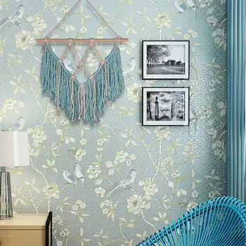 Skandinavski slog Bohemia Macrame Ročno tkane modra vrv bombaž tapiserija z tassel steni visi vrata, zavese, tapiserija