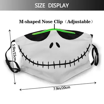 Skellington Nasmeh Halloween Stroj Usta Masko s Filtrom Proti Meglica Hladno Dokaz Poliester zaščitni Pokrov Respirator