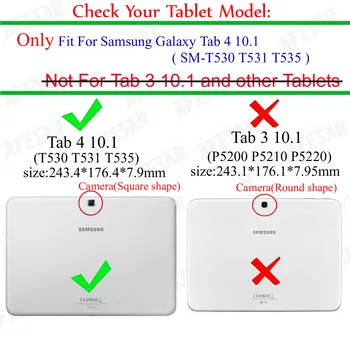 Sm-t530 t535 t531 tablet stojalo pokrov ohišje za Samsung Tab 4 10.1 Ultrathin slim usnje smart cover primeru magnetni auto sleep