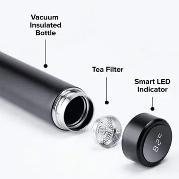 Smart Thermos Steklenico 500 ml Termovke Led Digitalni Prikaz Temperature iz Nerjavečega Jekla, Izolacija Skodelice Inteligentni Termo skodelice