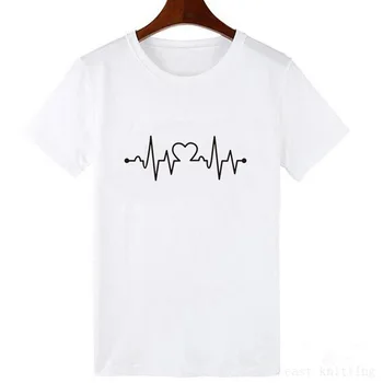 Smešno Družino Videz Mati In Hči Obleko Družino Ujemanje Oblačila Electrocardiogra Natisni T-shirt QT-1931