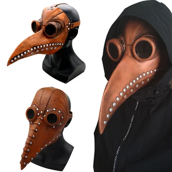 Smešno Srednjeveške Steampunk Kuga Zdravnik Ptica Maska Iz Lateksa Punk Cosplay Maske Kljun Odraslih Halloween Dogodek Cosplay Rekviziti