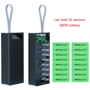 Snemljiv LCD Zaslon DIY 16x18650 Baterije Primeru Power Shell Banke 5W Brezžično Polnjenje Polje brez Baterije Powerbank