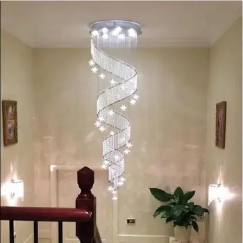 Sodobna Spirala K9 Crystal LED Stropne Luči Veliko Stopnišče v Zaprtih prostorih GU10LED Dolge Stopnice Stropne svetilke svetlobna telesa