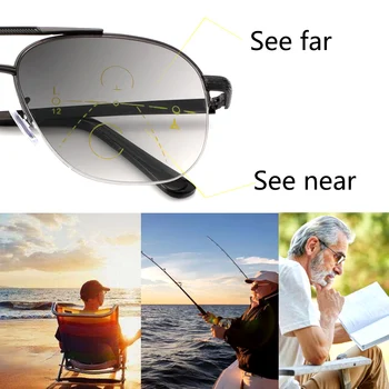 Sonce Obravnavi Očala Progresivna Multifokalna Moda Presbyopic Očala za Moške, Ženske Anti-Blue Ray Videti Daleč in Blizu Vožnje