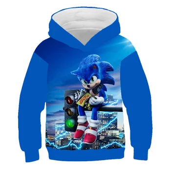 Sonic 2020 Nove Jesensko Zimske Baby Fantje, Dekleta Obleke poliester Hooded Majica otroška Športna Športna otroška Oblačila