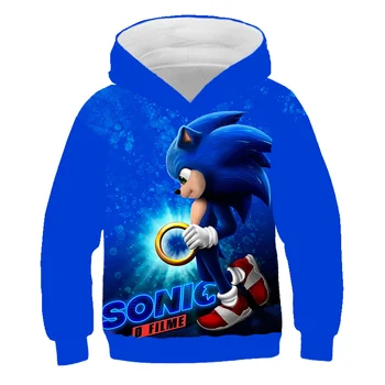 Sonic 2020 Nove Jesensko Zimske Baby Fantje, Dekleta Obleke poliester Hooded Majica otroška Športna Športna otroška Oblačila
