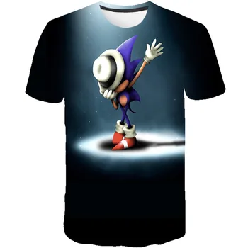 Sonic hedgehog Otrok Poletje T Shirt Dabbing Smešno Risanka Kratek Rokav T-Majice Za Fantje Dekleta, Vrhovi Otroci Tshirt 4T-14T