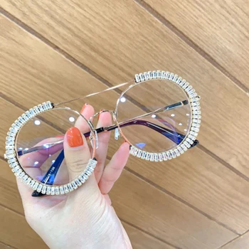 Sončna očala ženske Luksuzni Krog moških Retro kristalno sončna očala kovinski okvir očal je uv400 lunette de soleil femme