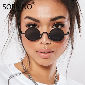 SORVINO 2020 Retro Ozek Krog Steampunk sončna Očala Moški Ženske blagovne Znamke Oblikovalec Očala Lady Mens Krog sončna Očala Odtenki SP152