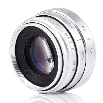Srebro Mini 35mm f/1.6 APS-C CCTV Objektiv+adapter ring+2 Makro Obroček za Canon EF-M EOSM Mirroless Fotoaparat M1/M3/M5