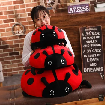 Srčkan plišastih igrač mehko ladybug pikapolonica insektov držite lutka blazino blazine novost otrok darilo za rojstni dan