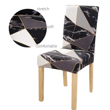 Stol kritje spandex za jedilnico, ki je geometrijska je natisnjena elastičen material popolnoma zavit slipcovers poroko pisarniški stoli sedeža