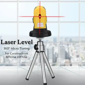 Strokovno 4 V 1 Laser Ravni Nastavljiv 360 Stopinj Križ Linije Laser Leveler Vodoravno Navpično Križ Rdeč Laserski Žarek Line