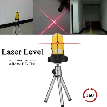 Strokovno 4 V 1 Laser Ravni Nastavljiv 360 Stopinj Križ Linije Laser Leveler Vodoravno Navpično Križ Rdeč Laserski Žarek Line