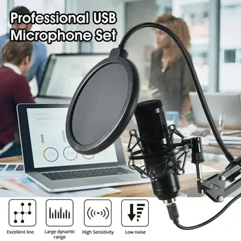 Strokovno Mikrofonski Komplet PC USB Mikrofon Mic 192KHZ/24-bitno Za Žive igre na Srečo Snemanje Oddajanja Studio TV Postaja