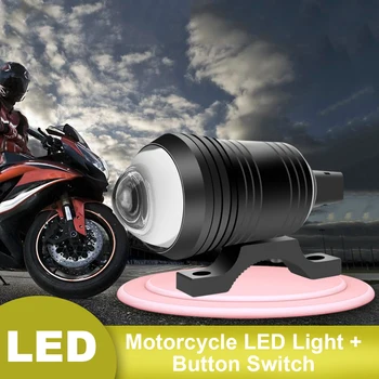 SUHU 2PCS Svetlo motorno kolo, meglenke LED Smerniki Vožnje Spot Delo Lučka + Stikalo Moto Pozornosti Meglo Mesto Vodja Svetlobe Žarnice CSV