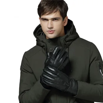 Super tople zimske rokavice za človeka, Ovčje usnje kašmir outdoor, jahanje ovce usnja rokavice za človeka, palčniki polno prsti