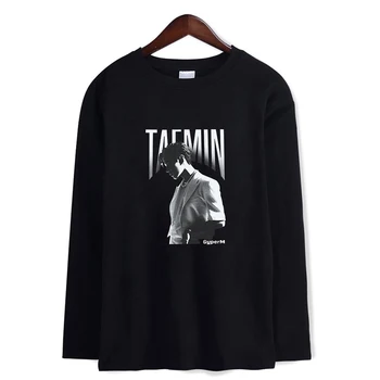 TAEMIN Kpop Super majice Ulične Mode Moški Ženske T Srajce za Šport Homme Tee Majica Dolg Rokav T-shirt Sweatshirts Vrhovi