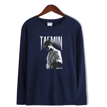 TAEMIN Kpop Super majice Ulične Mode Moški Ženske T Srajce za Šport Homme Tee Majica Dolg Rokav T-shirt Sweatshirts Vrhovi