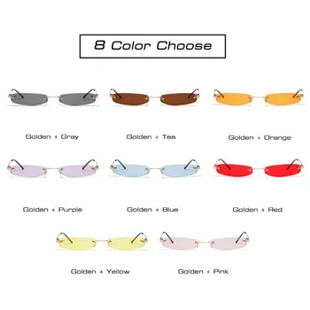 TAKO&EI Moda Pravokotne Rimless Ženske sončna Očala Jasno Ocean Leče za Očala na Prostem Moških sončna Očala Odtenki Oculos UV400