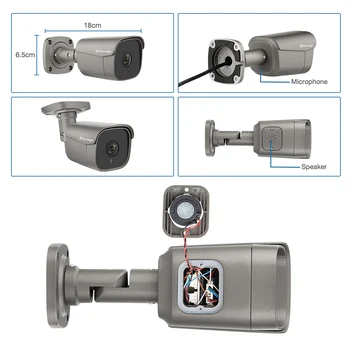 Techage Full HD 5MP POE IP Kamera Smart AI Varnostne Kamere na Prostem Nepremočljiva dvosmerni Audio Za CCTV Video Nadzor NVR Kit 46175