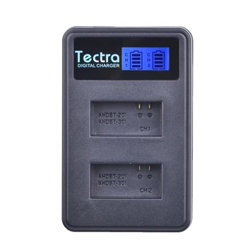 Tectra 2Pcs 3,7 V/1600mAh AHDBT-301 AHDBT 301 Go Pro Hero3 Li-ionska Baterija + LCD USB Dvojni Polnilec za GoPro Hero3 Hero3+ Kamera