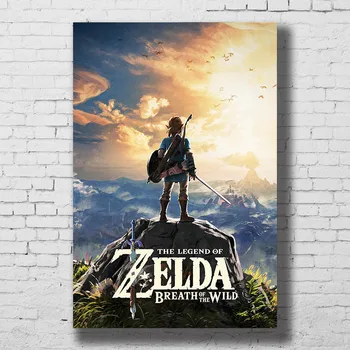 The Legend of Zelda Dih od Divjadi Plakat Wall Art Platno, Tisk Slikarstvo Dekorativne Slike za Ozadje Spalnica Dekor
