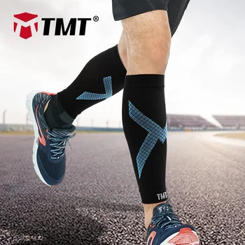 TMT 2PCS Stiskanje Tele Rokav Košarka Odbojka Moški Podpira Elastično Kolesarjenje Leg Ogrevalnike Teče Nogomet Šport Noge Rokav