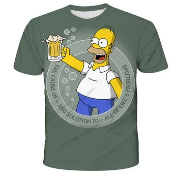 Tovarne neposredno prodajo Simpson 3D digitalni tisk moških in žensk poletje priložnostne dihanje očesa T-shirt