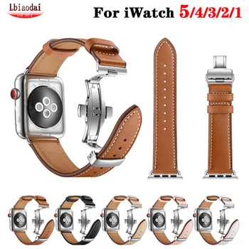Trak za apple watch 6 band 44 42mm 38 mm 40 mm Pribor Pravega usnja watchband zapestnica za iwatch razredi serije 5 4 3 2 25960